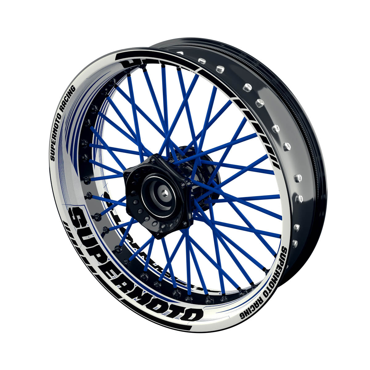 Felgenaufkleber Supermoto Design Saw W blau