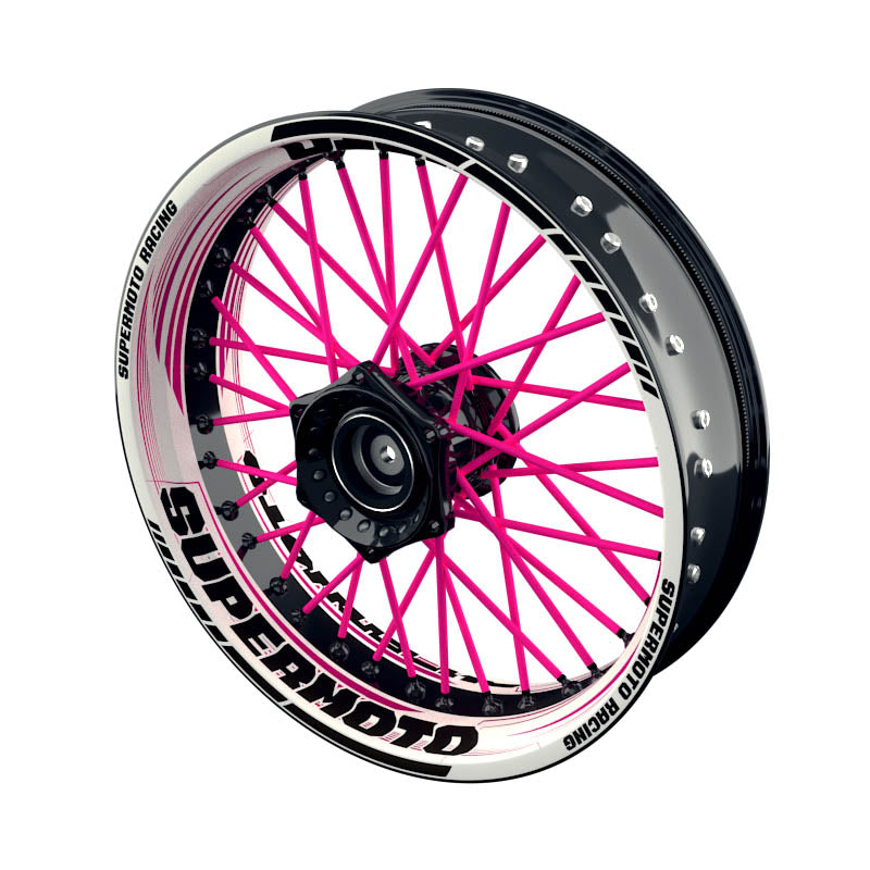 Felgenaufkleber Supermoto Design Saw W pink