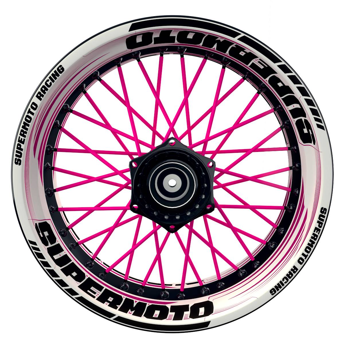 Felgenaufkleber Supermoto Design Saw W pink