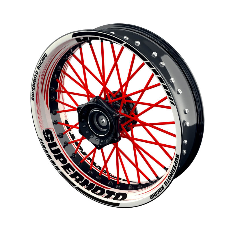Felgenaufkleber Supermoto Design Saw W rot