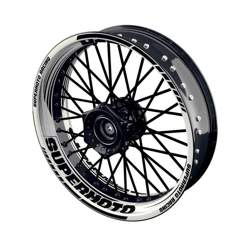 Felgenaufkleber Supermoto Design Saw weiss