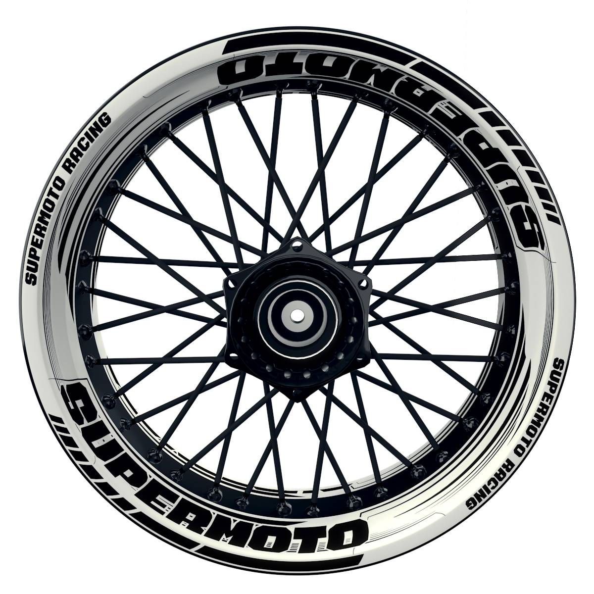 Felgenaufkleber Supermoto Design Saw weiss