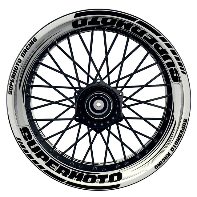 Felgenaufkleber Supermoto Design Saw weiss