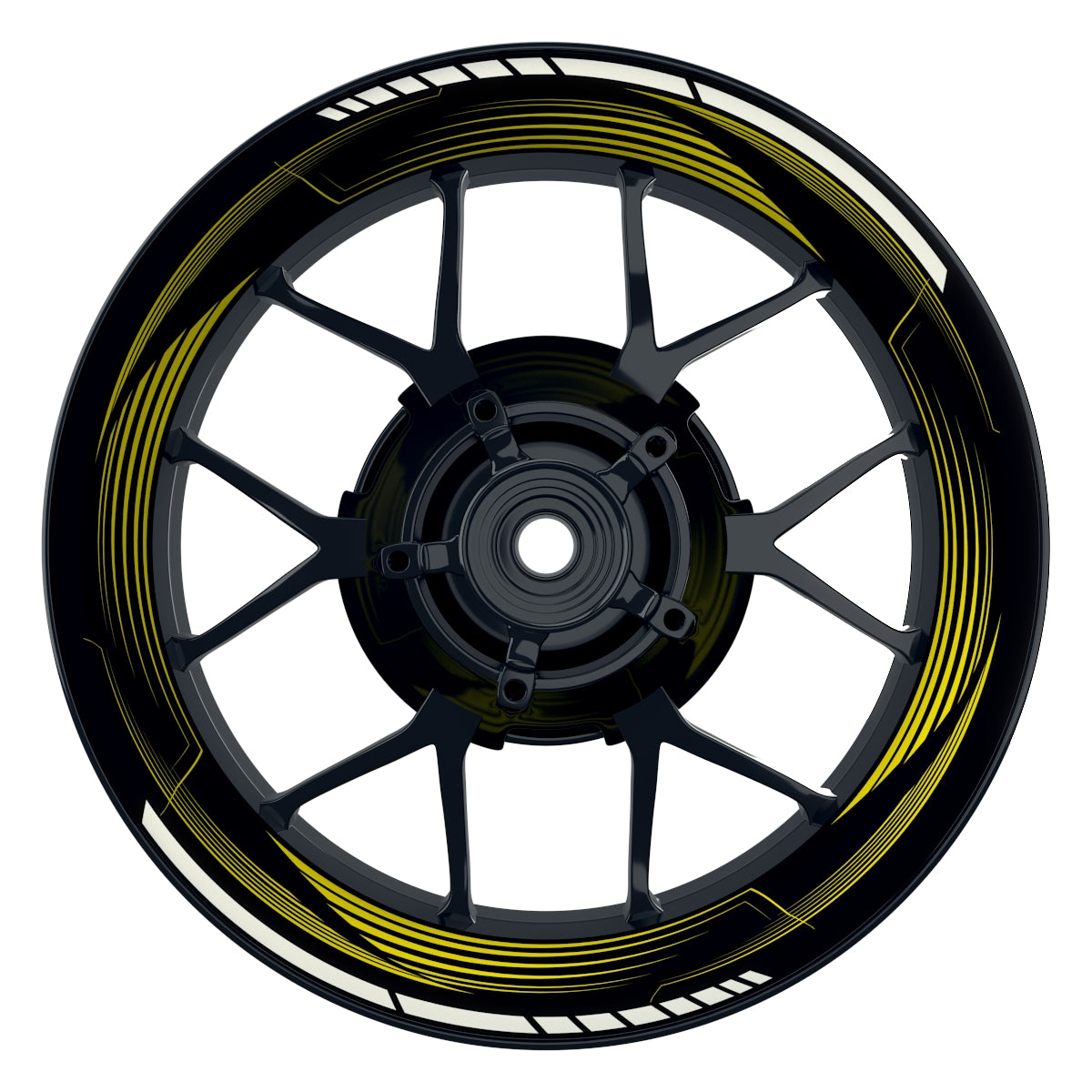 Felgenaufkleber Saw schwarz neutral Wheelsticker Premium gelb