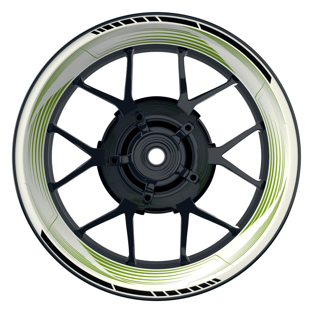 Felgenaufkleber Saw weiss neutral Wheelsticker Premium grün