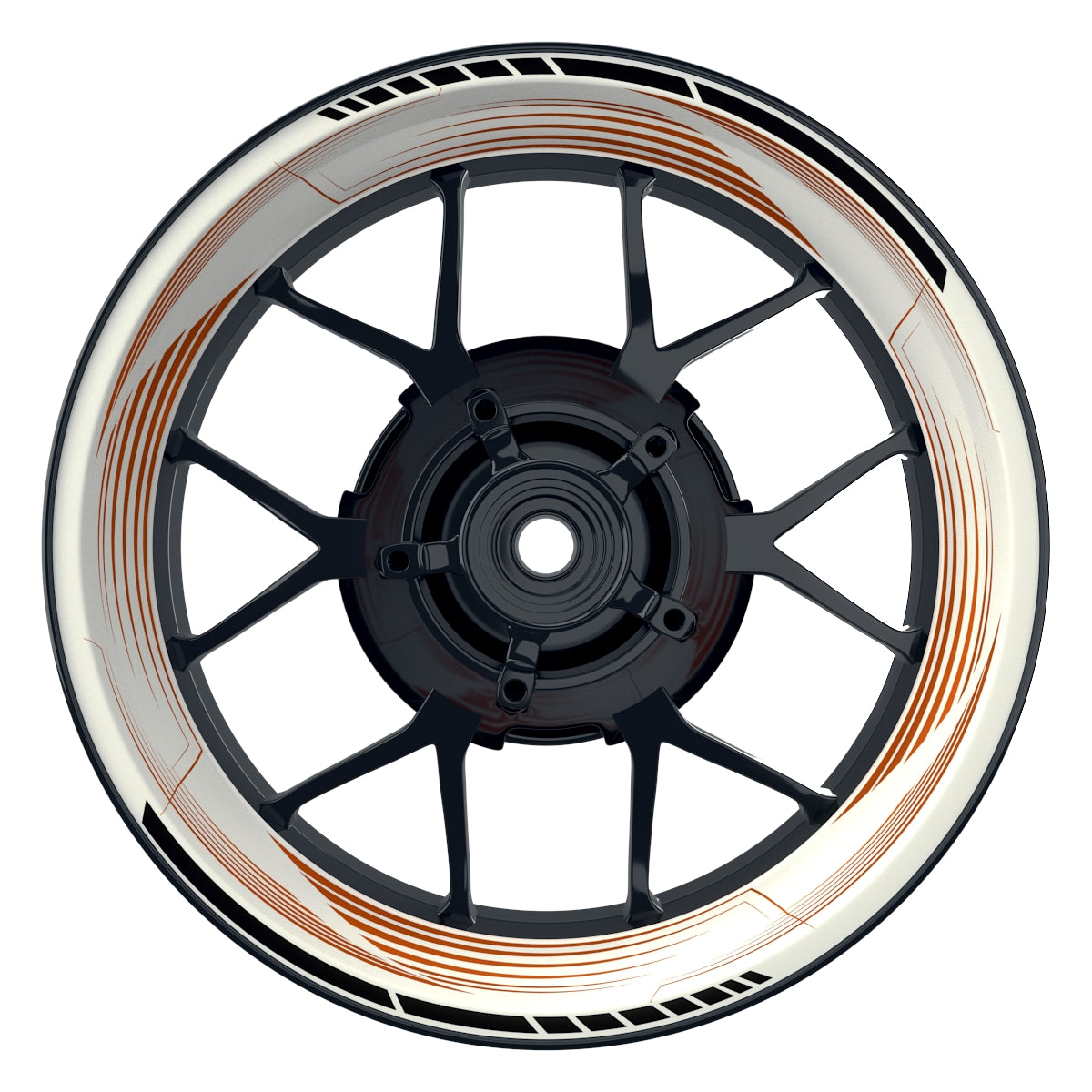 Felgenaufkleber Saw weiss neutral Wheelsticker Premium orange