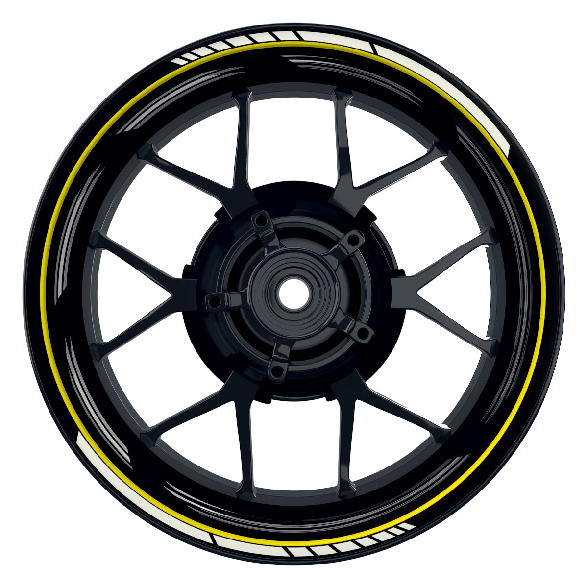 Felgenaufkleber Scratched schwarz neutral Wheelsticker Premium gelb