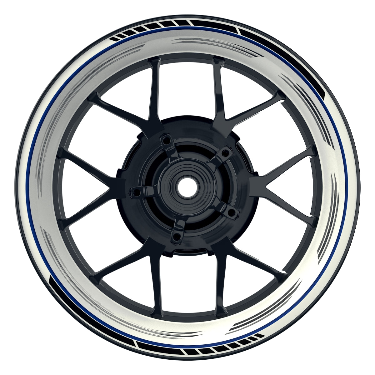 Felgenaufkleber Scratched weiss neutral Wheelsticker Premium blau