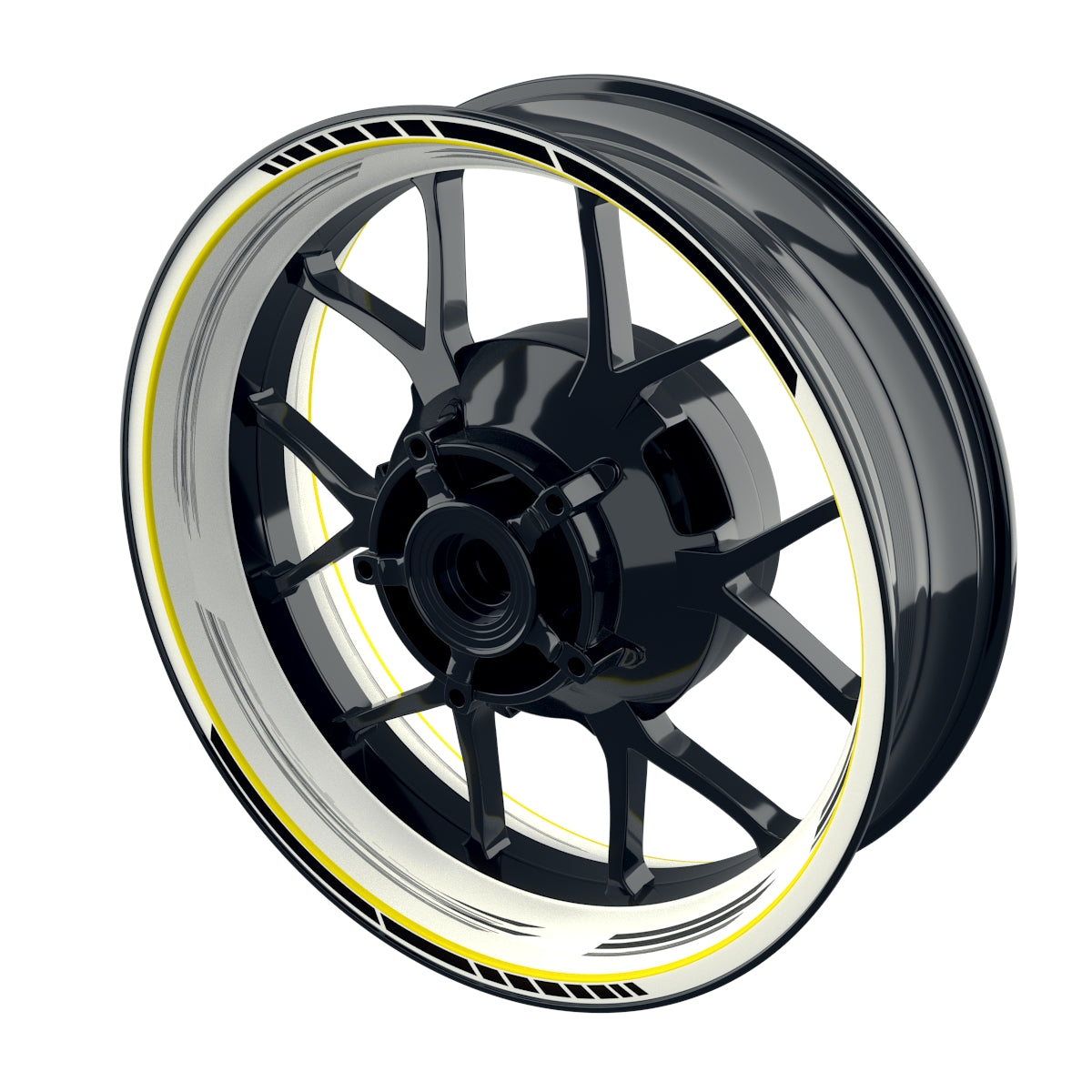 Felgenaufkleber Scratched weiss neutral Wheelsticker Premium gelb