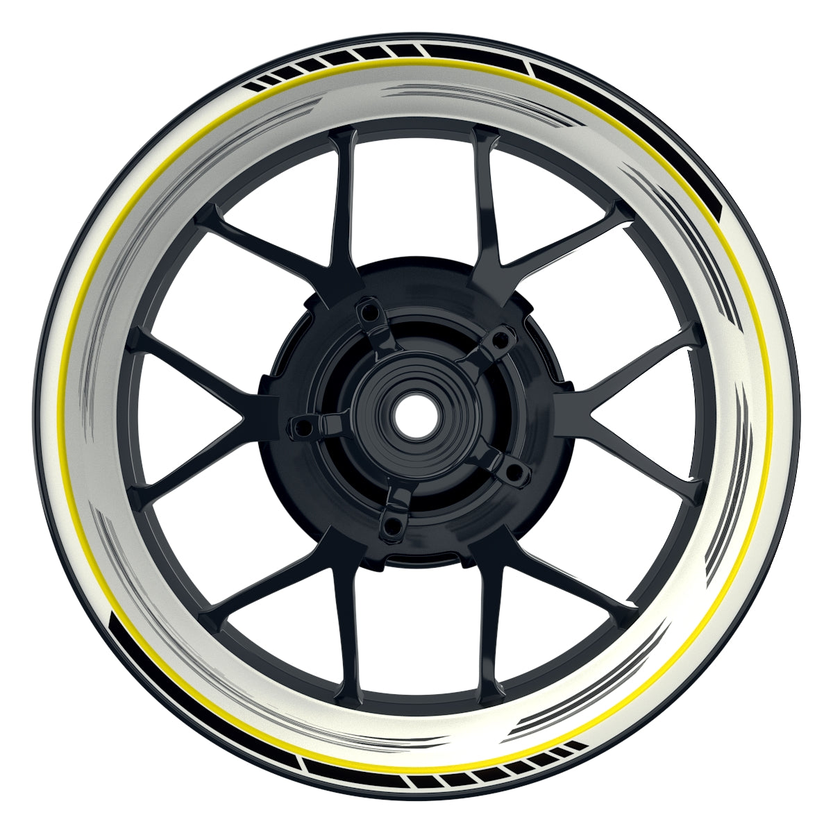 Felgenaufkleber Scratched weiss neutral Wheelsticker Premium gelb