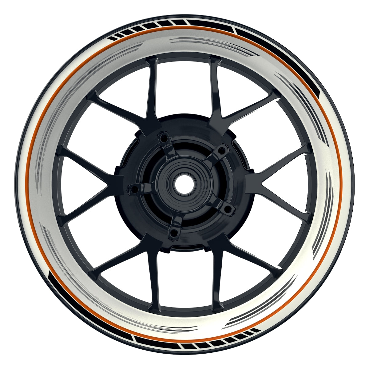 Felgenaufkleber Scratched weiss neutral Wheelsticker Premium orange