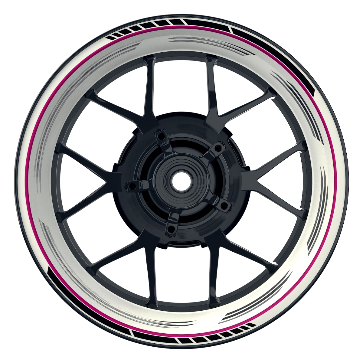 Felgenaufkleber Scratched weiss neutral Wheelsticker Premium pink