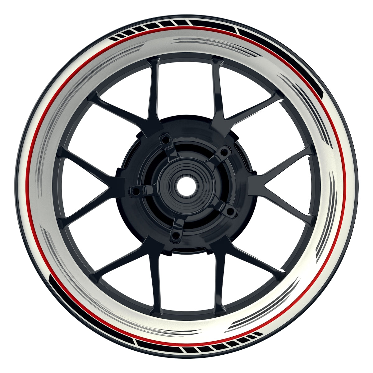 Felgenaufkleber Scratched weiss neutral Wheelsticker Premium rot