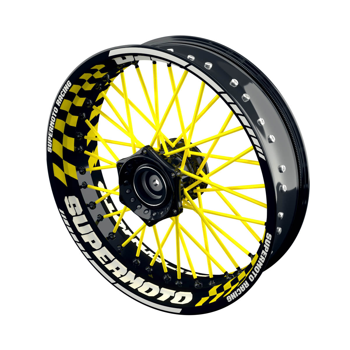 Felgenaufkleber Supermoto Design GRID S gelb