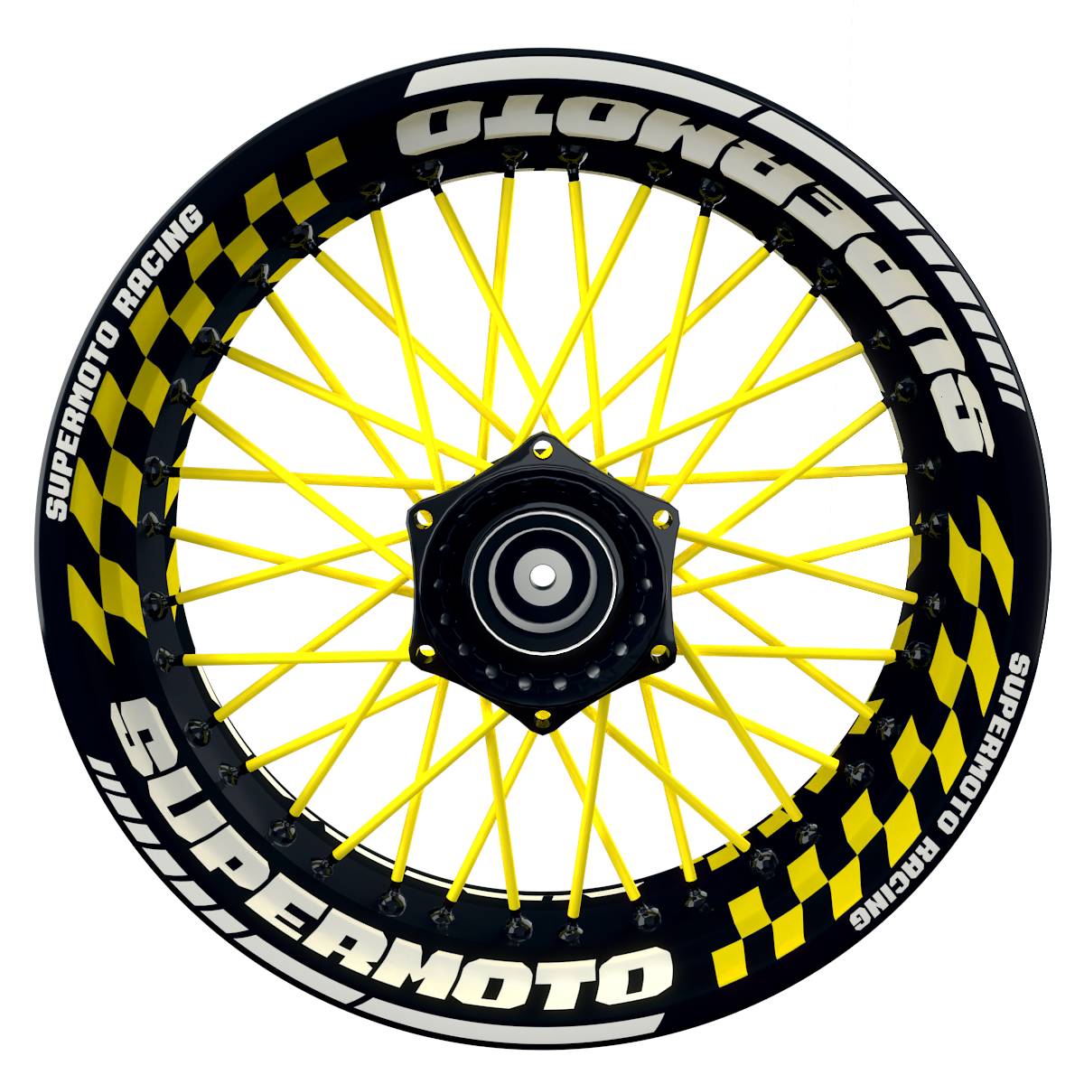 Felgenaufkleber Supermoto Design GRID S gelb