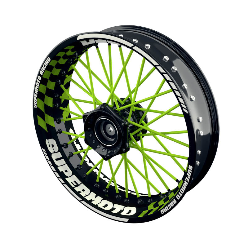Felgenaufkleber Supermoto Design GRID S grün