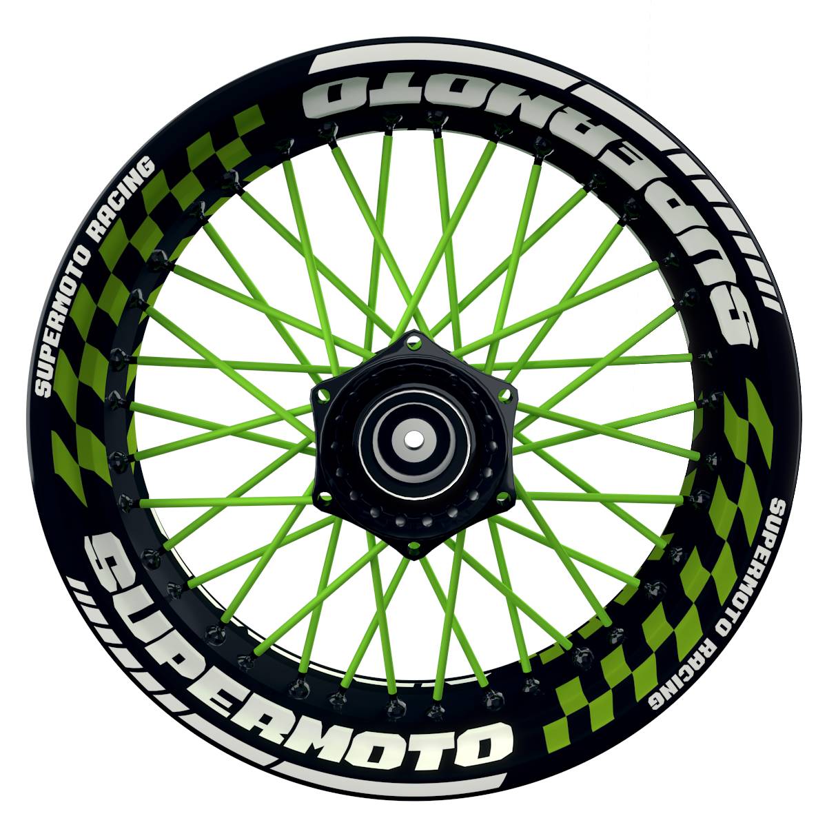 Felgenaufkleber Supermoto Design GRID S grün