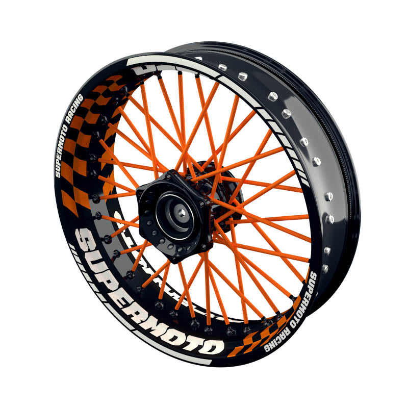 Felgenaufkleber Supermoto Design GRID S orange