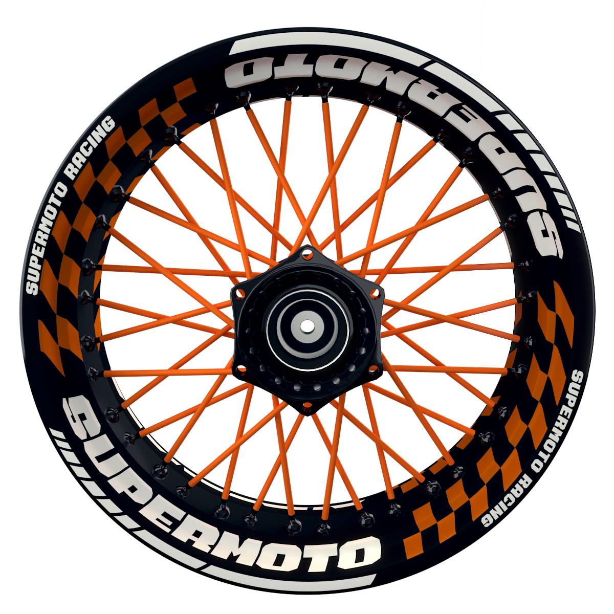 Felgenaufkleber Supermoto Design GRID S orange
