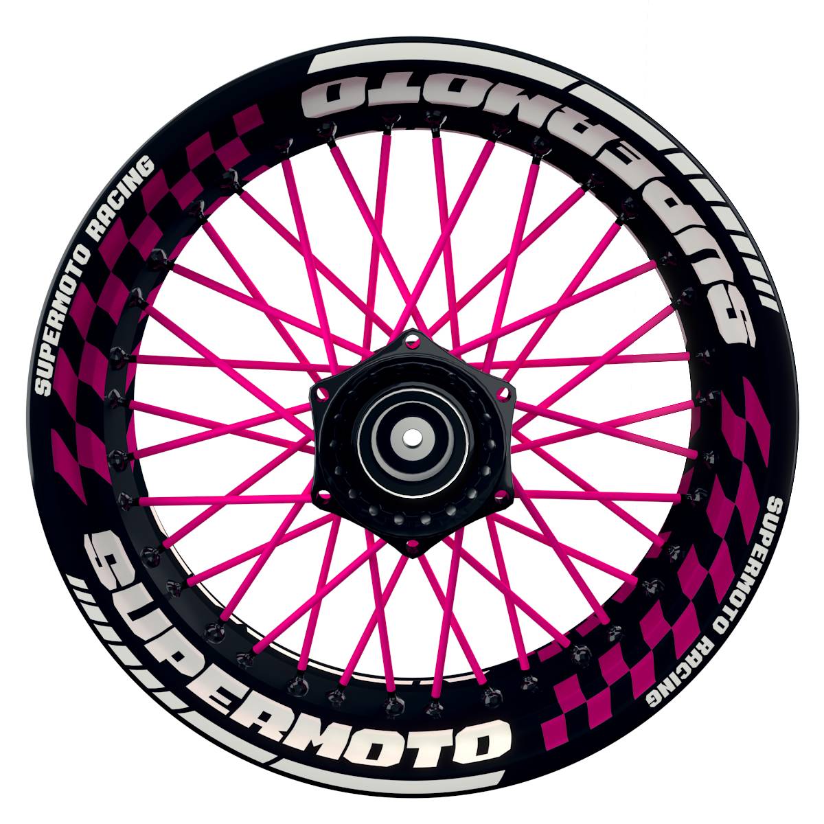 Felgenaufkleber Supermoto Design GRID S pink