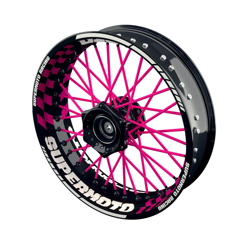 Felgenaufkleber Supermoto Design GRID S pink