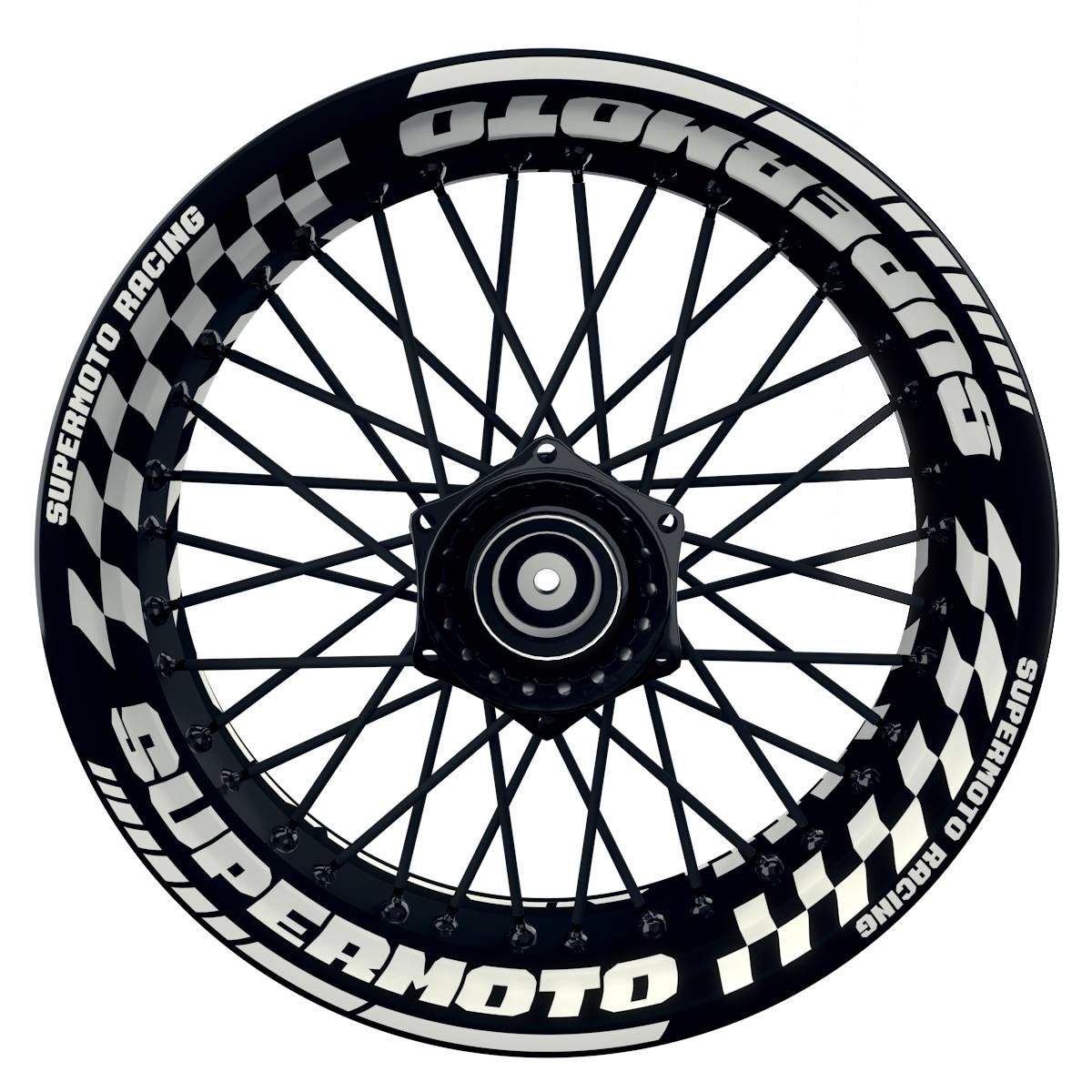 Felgenaufkleber Supermoto Design GRID S weiss