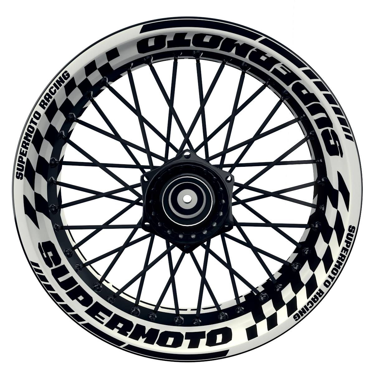 Felgenaufkleber Supermoto Design GRID W schwarz