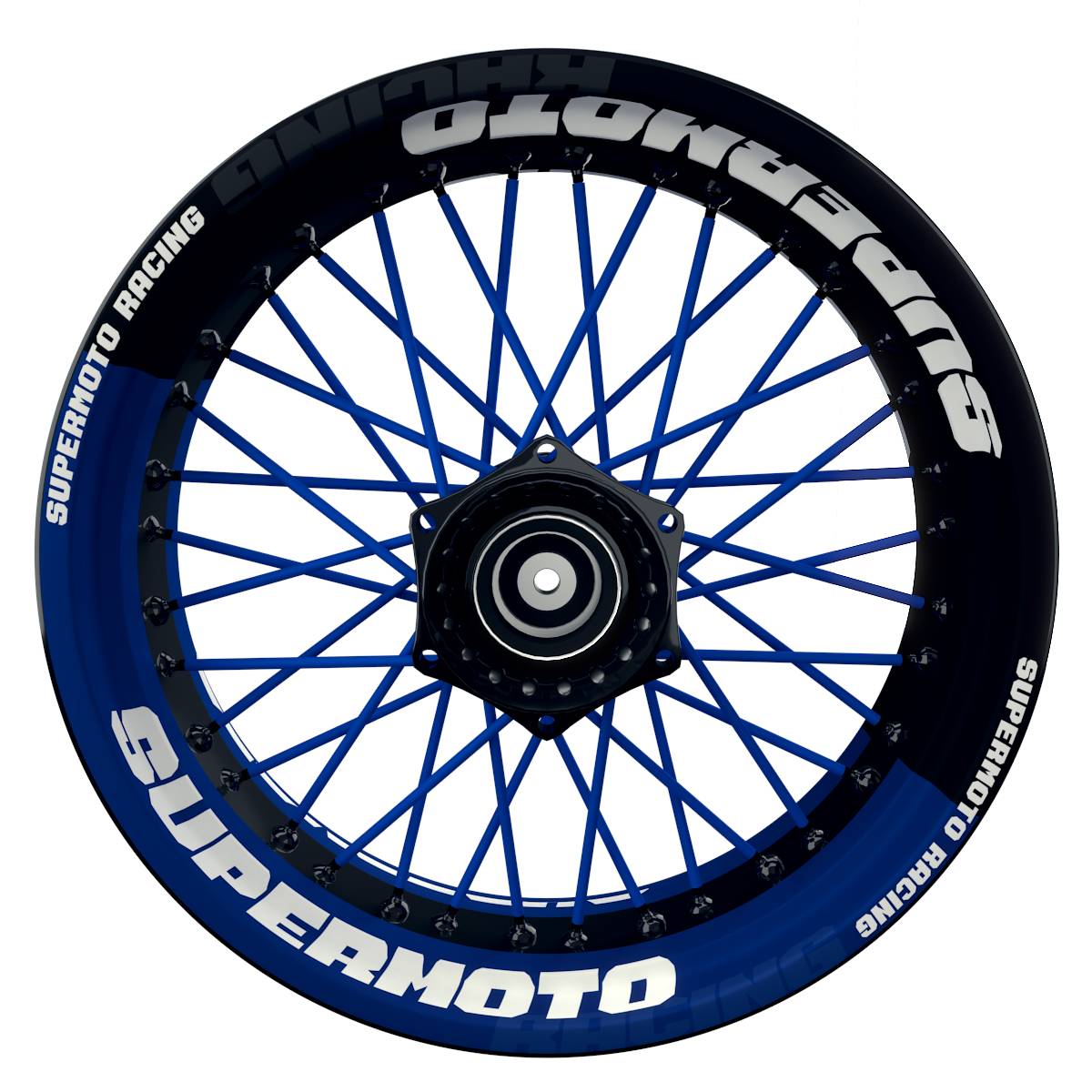 Felgenaufkleber Supermoto Design V1 blau