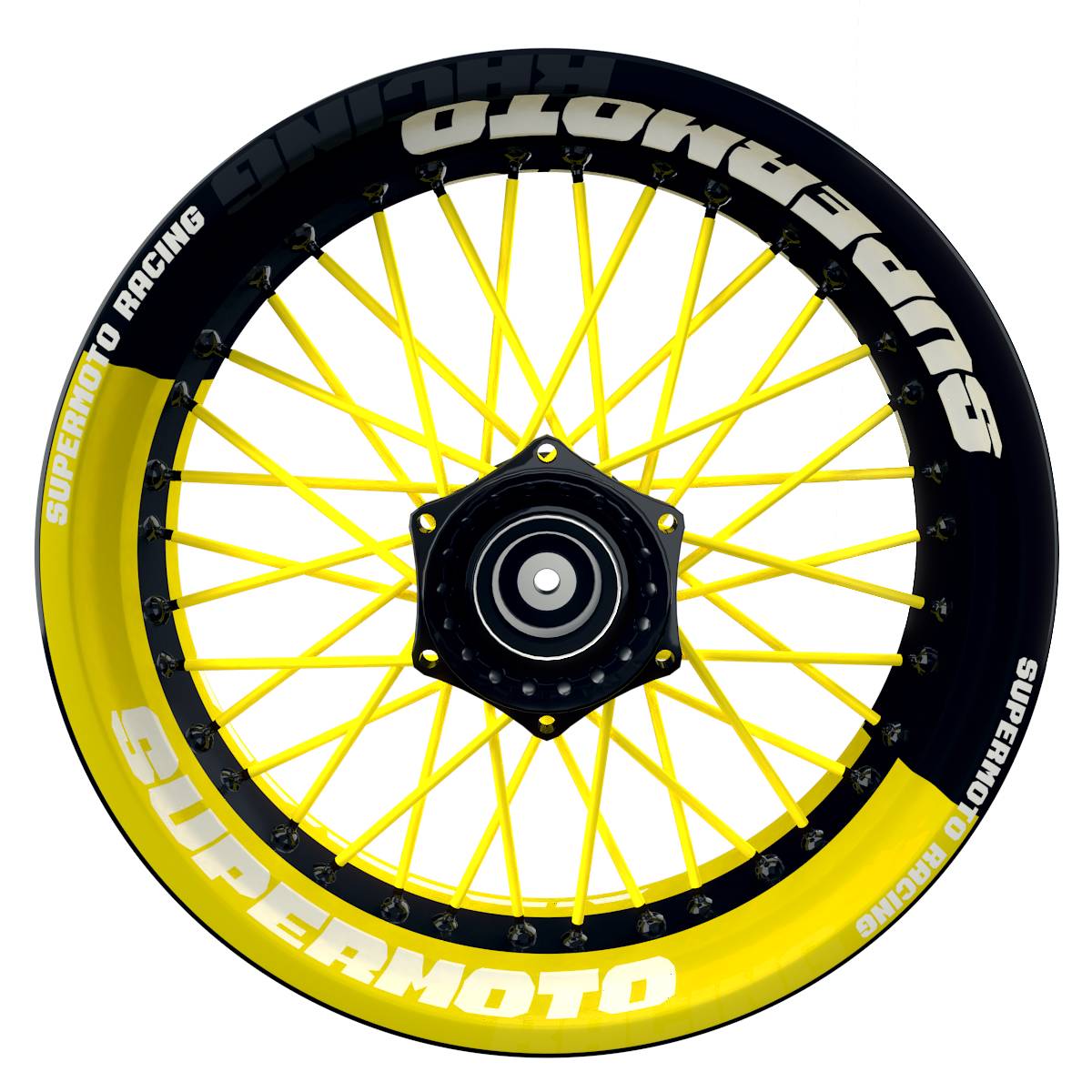 Felgenaufkleber Supermoto Design V1 gelb
