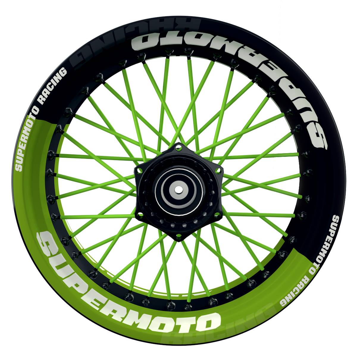 Felgenaufkleber Supermoto Design V1 grün