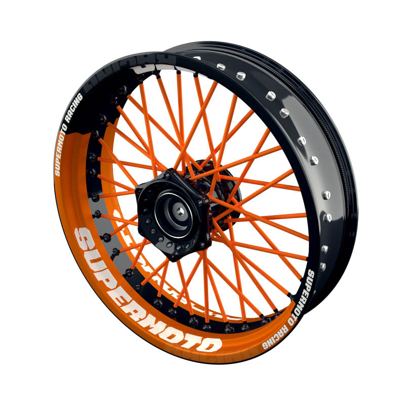 Felgenaufkleber Supermoto Design V1 orange