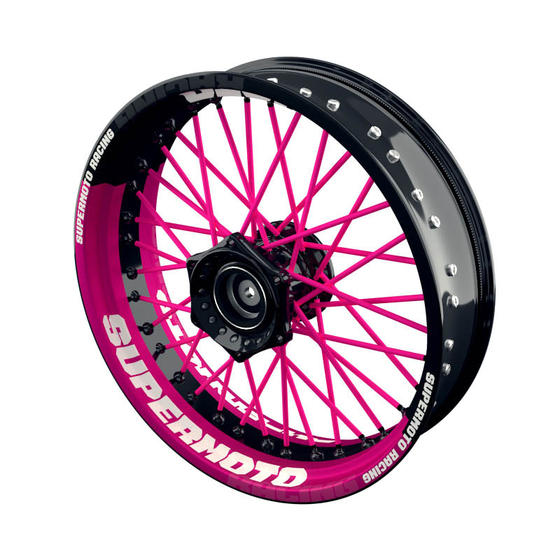 Felgenaufkleber Supermoto Design V1 pink