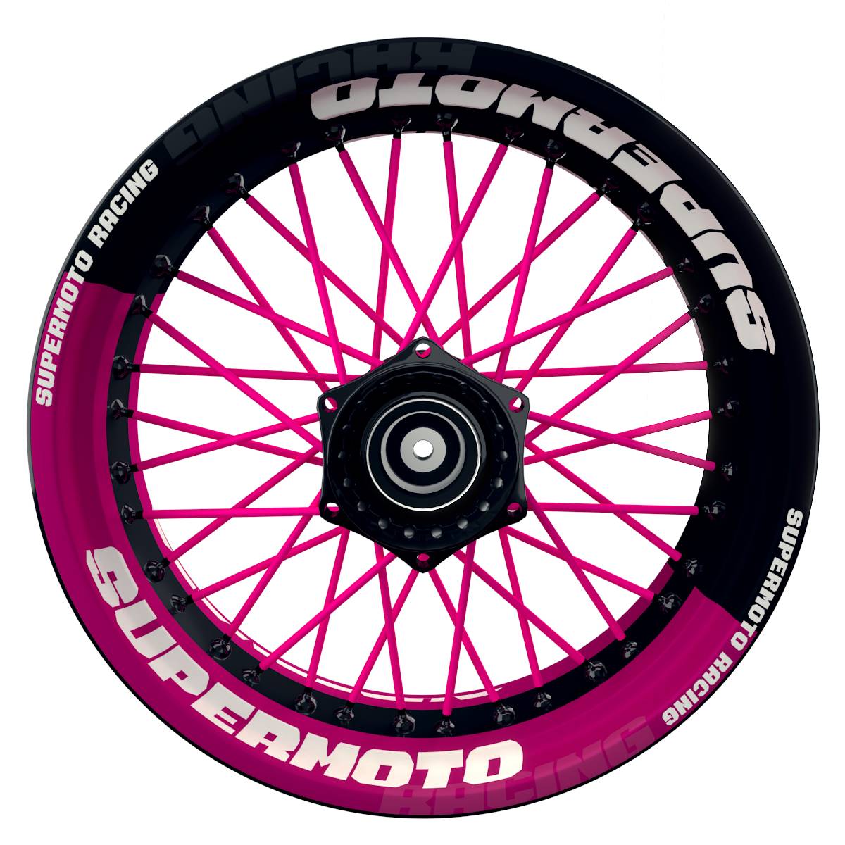 Felgenaufkleber Supermoto Design V1 pink