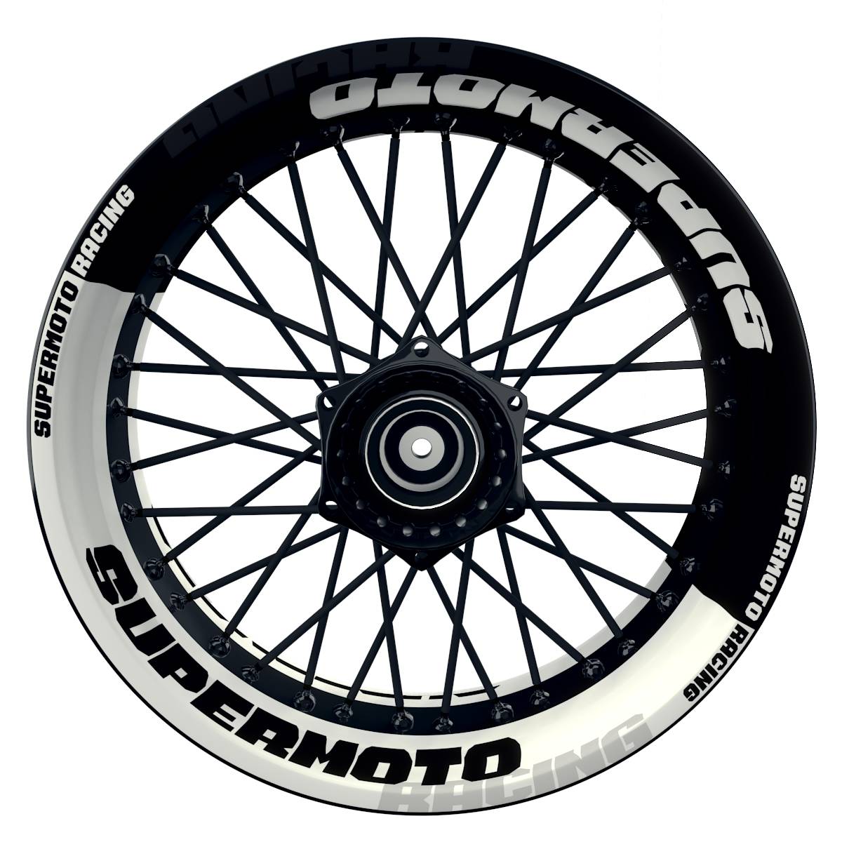 Felgenaufkleber Supermoto Design V1 schwarz