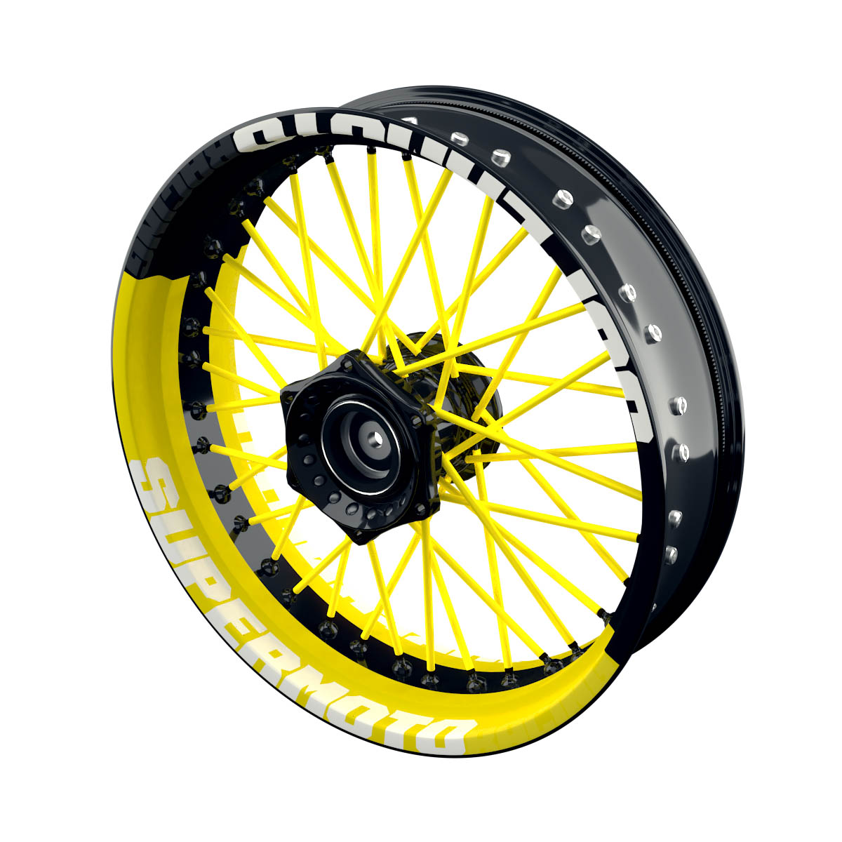 Felgenaufkleber Supermoto Design V2 gelb