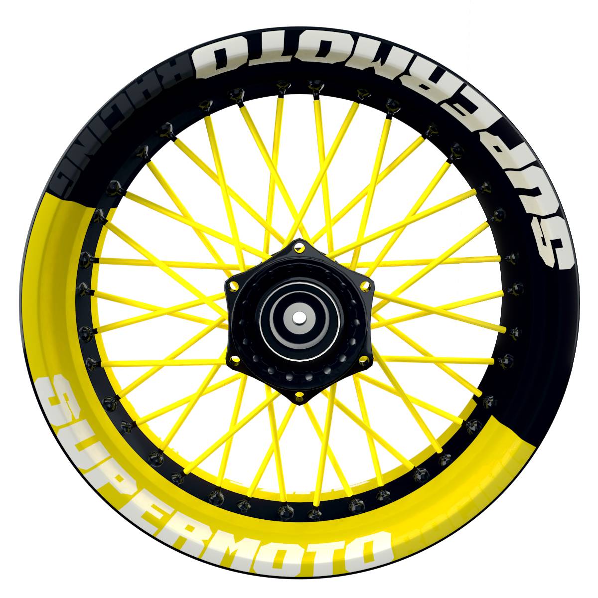 Felgenaufkleber Supermoto Design V2 gelb