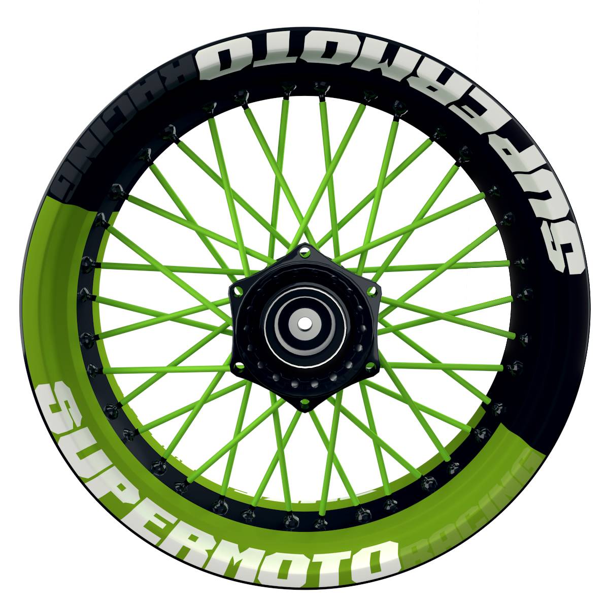 Felgenaufkleber Supermoto Design V2 grün