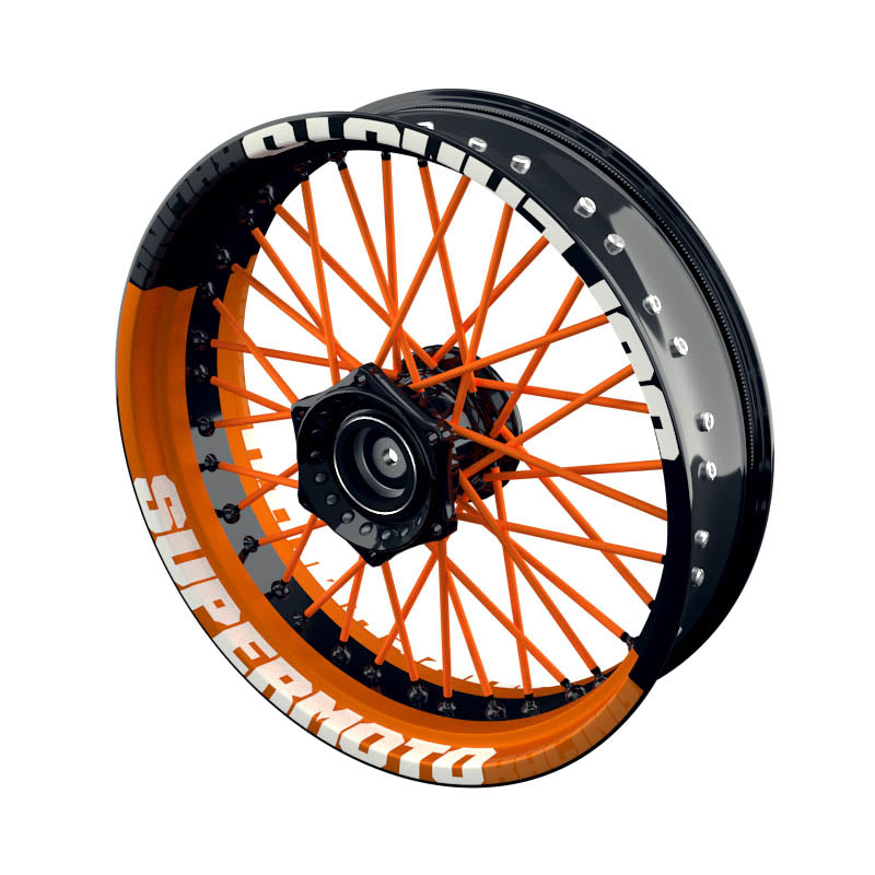 Felgenaufkleber Supermoto Design V2 orange