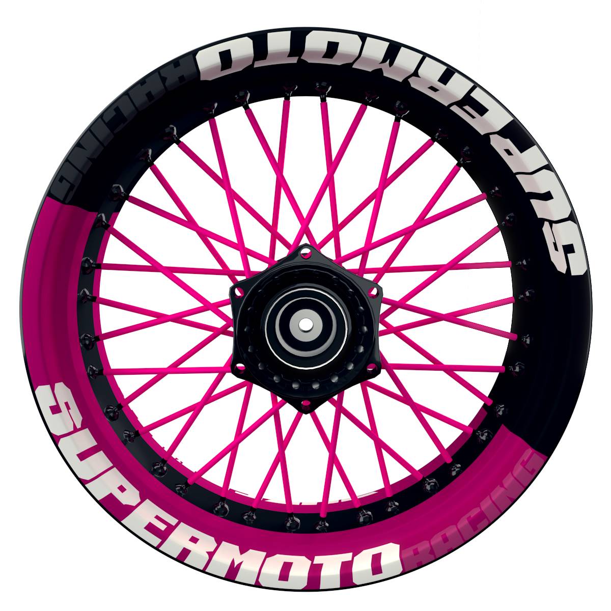 Felgenaufkleber Supermoto Design V2 pink