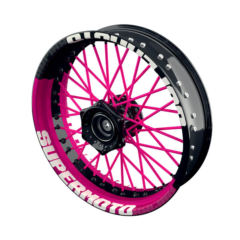 Felgenaufkleber Supermoto Design V2 pink
