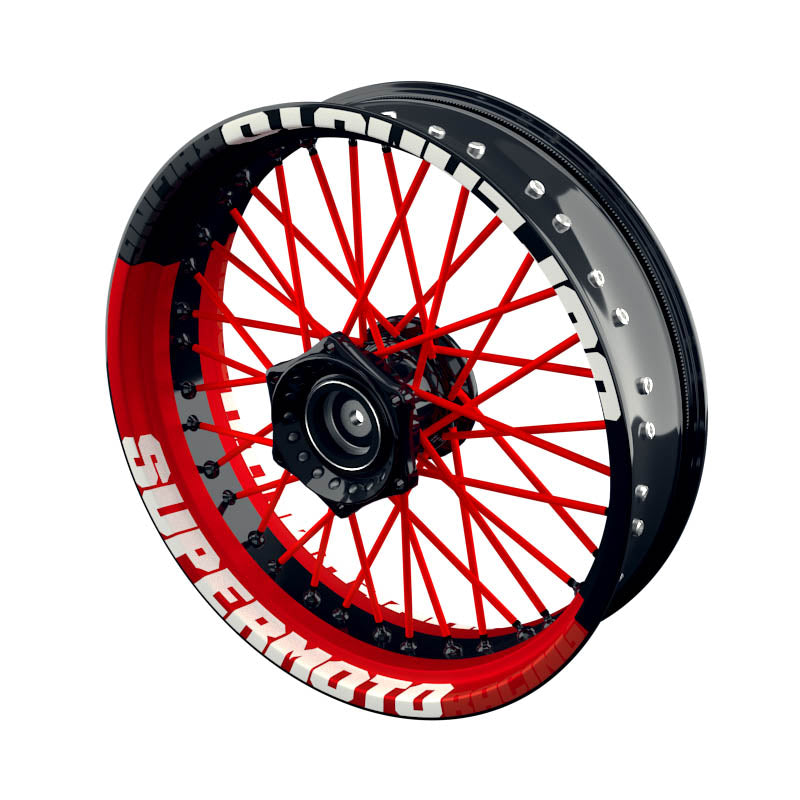 Felgenaufkleber Supermoto Design V2 rot