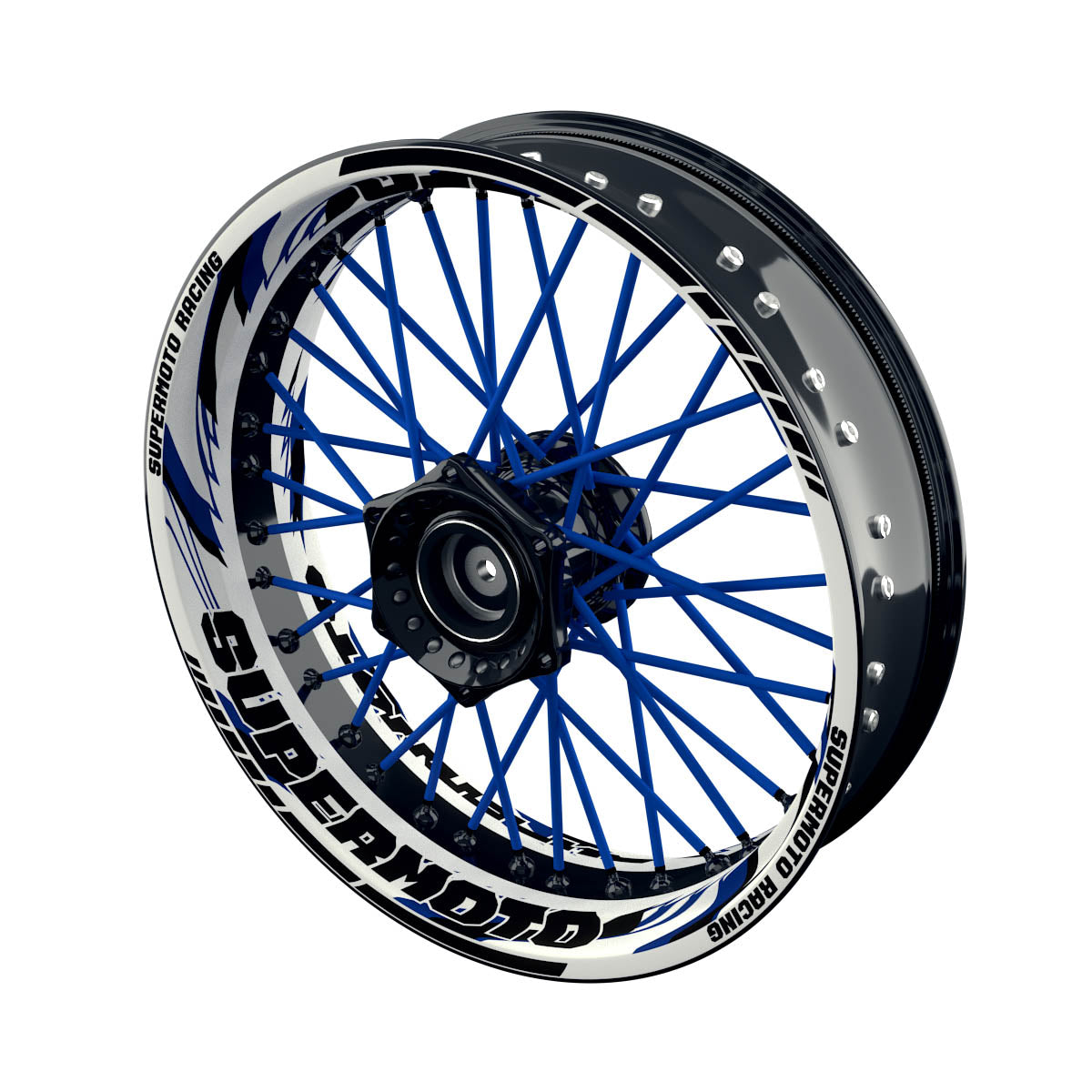 Felgenaufkleber Supermoto Design Razor W blau