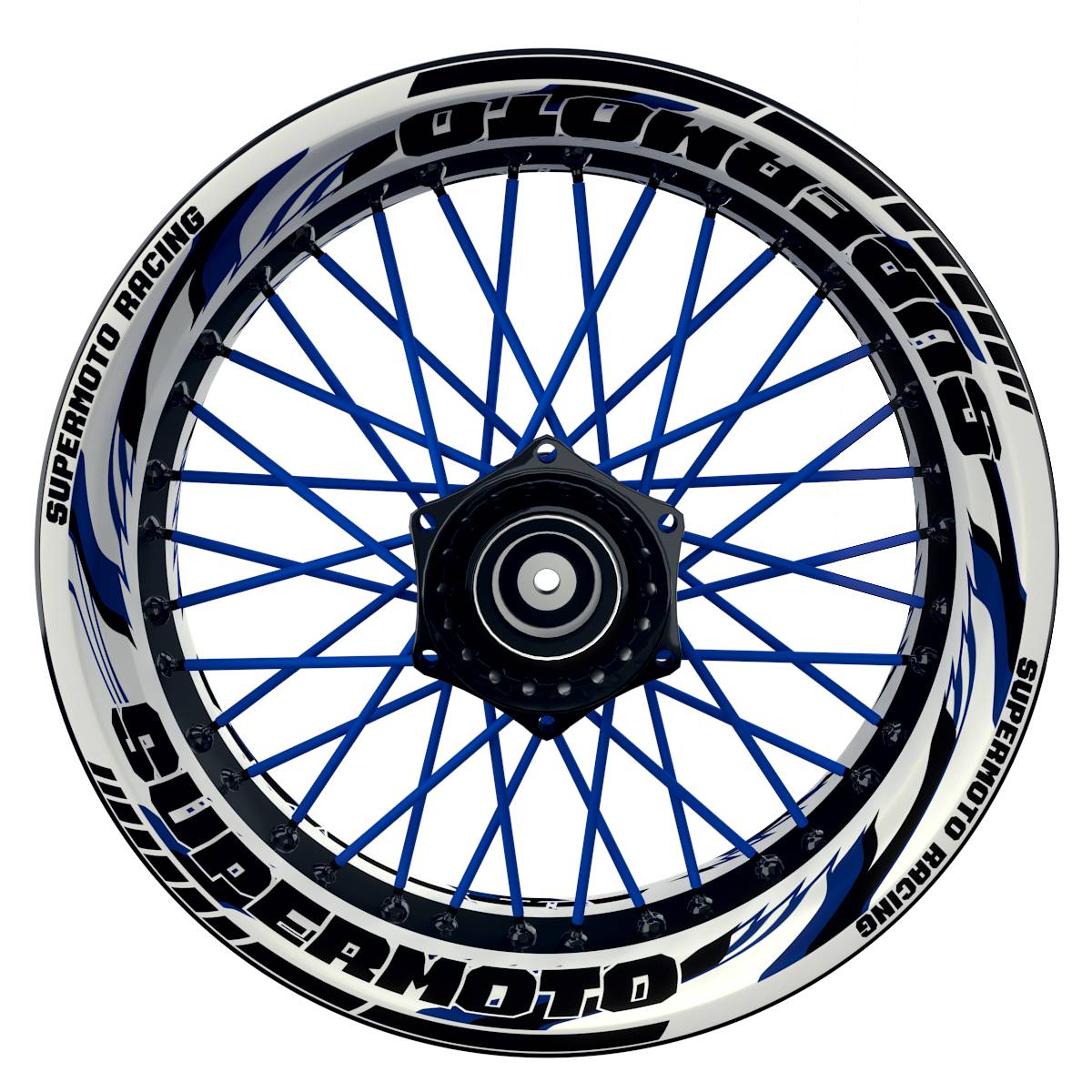 Felgenaufkleber Supermoto Design Razor W blau