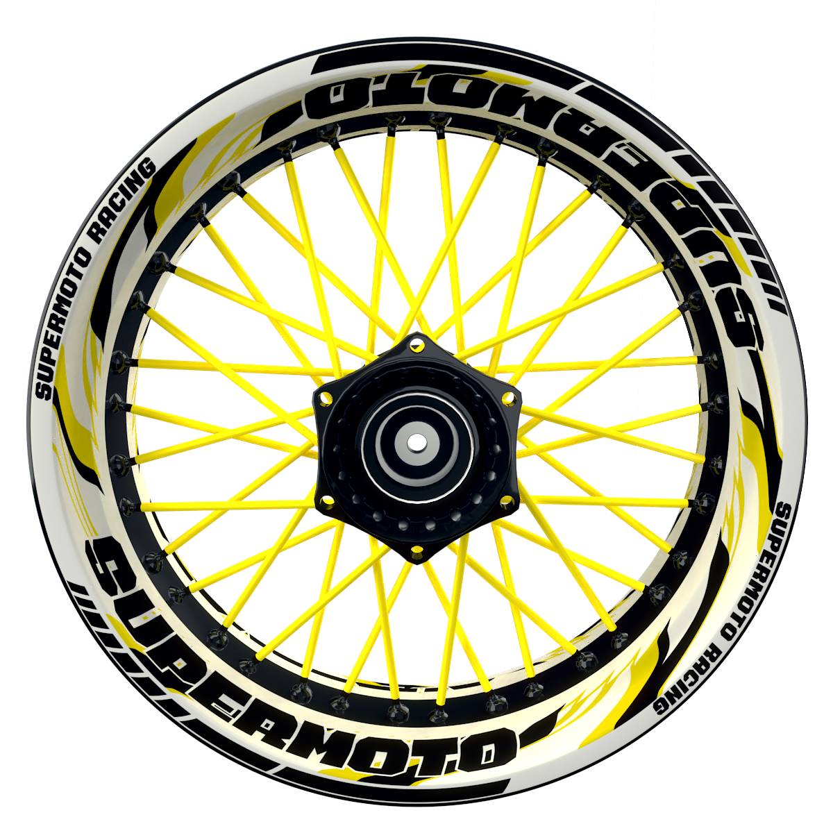 Felgenaufkleber Supermoto Design Razor W gelb