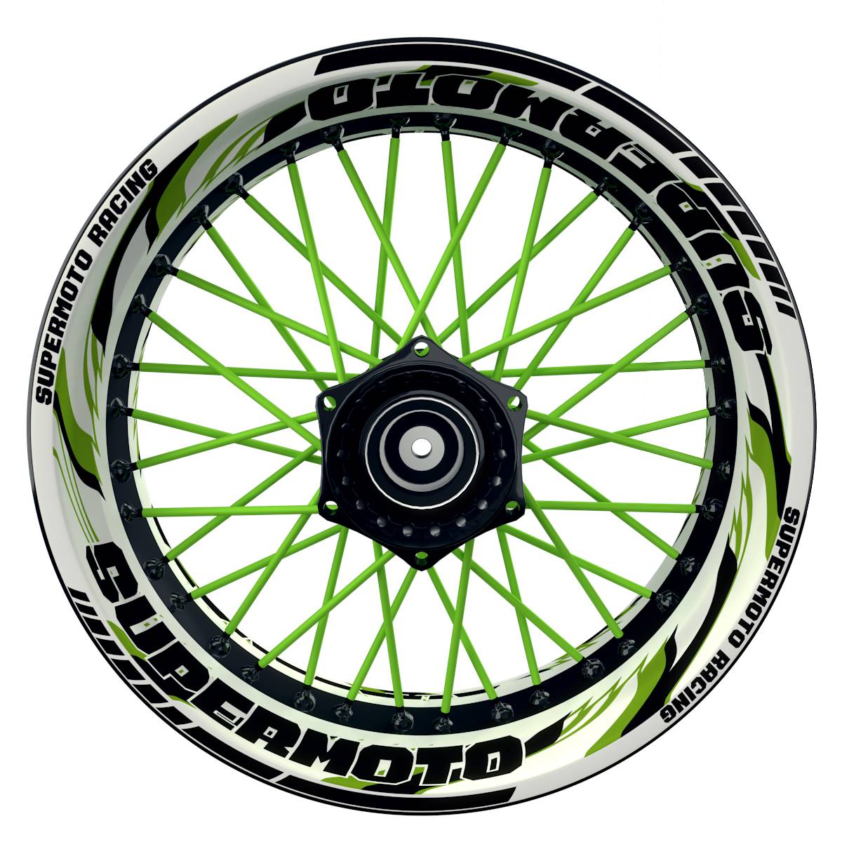 Felgenaufkleber Supermoto Design Razor W grün