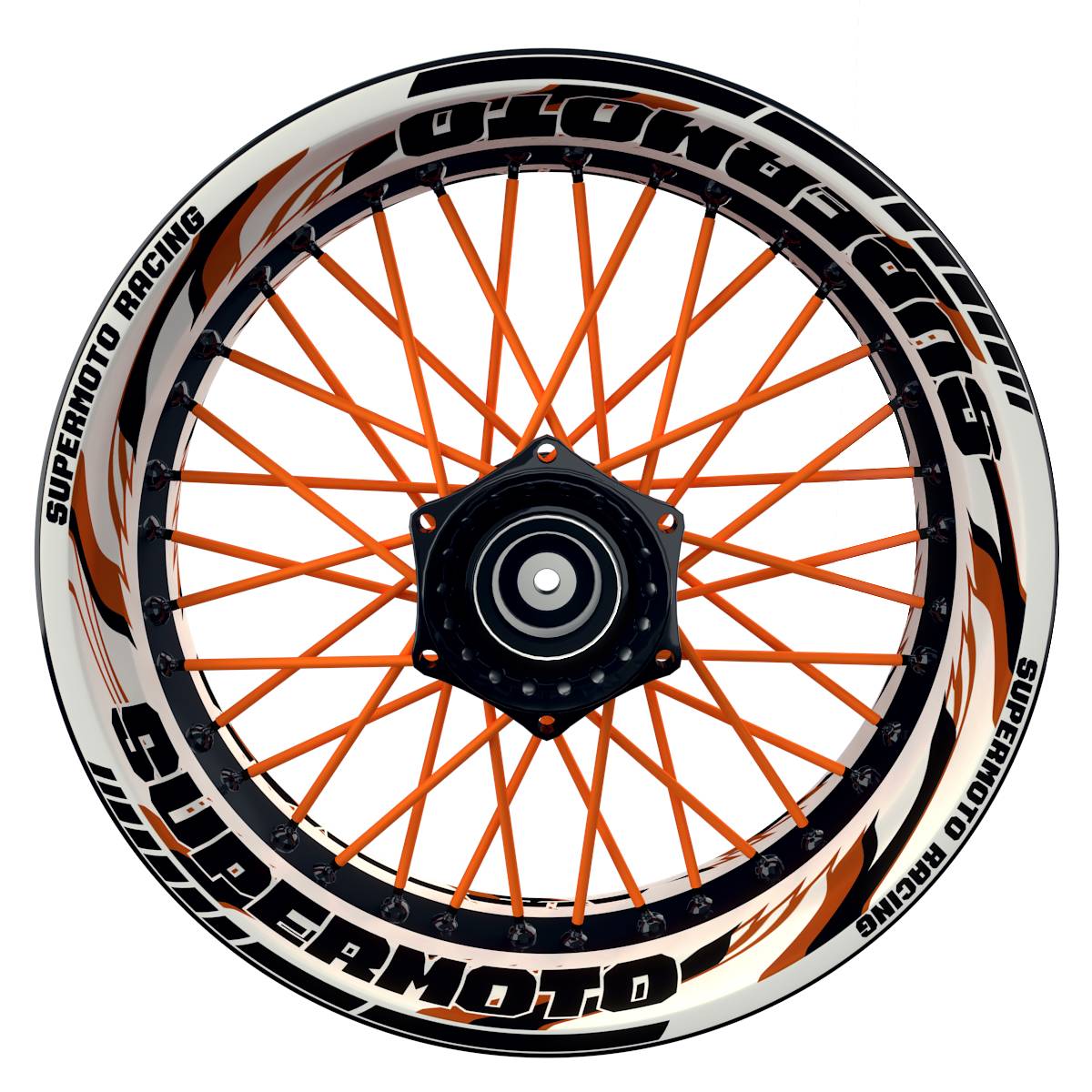 Felgenaufkleber Supermoto Design Razor W orange