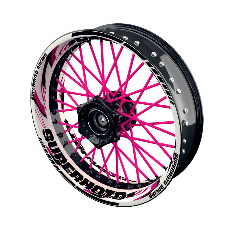 Felgenaufkleber Supermoto Design Razor W pink