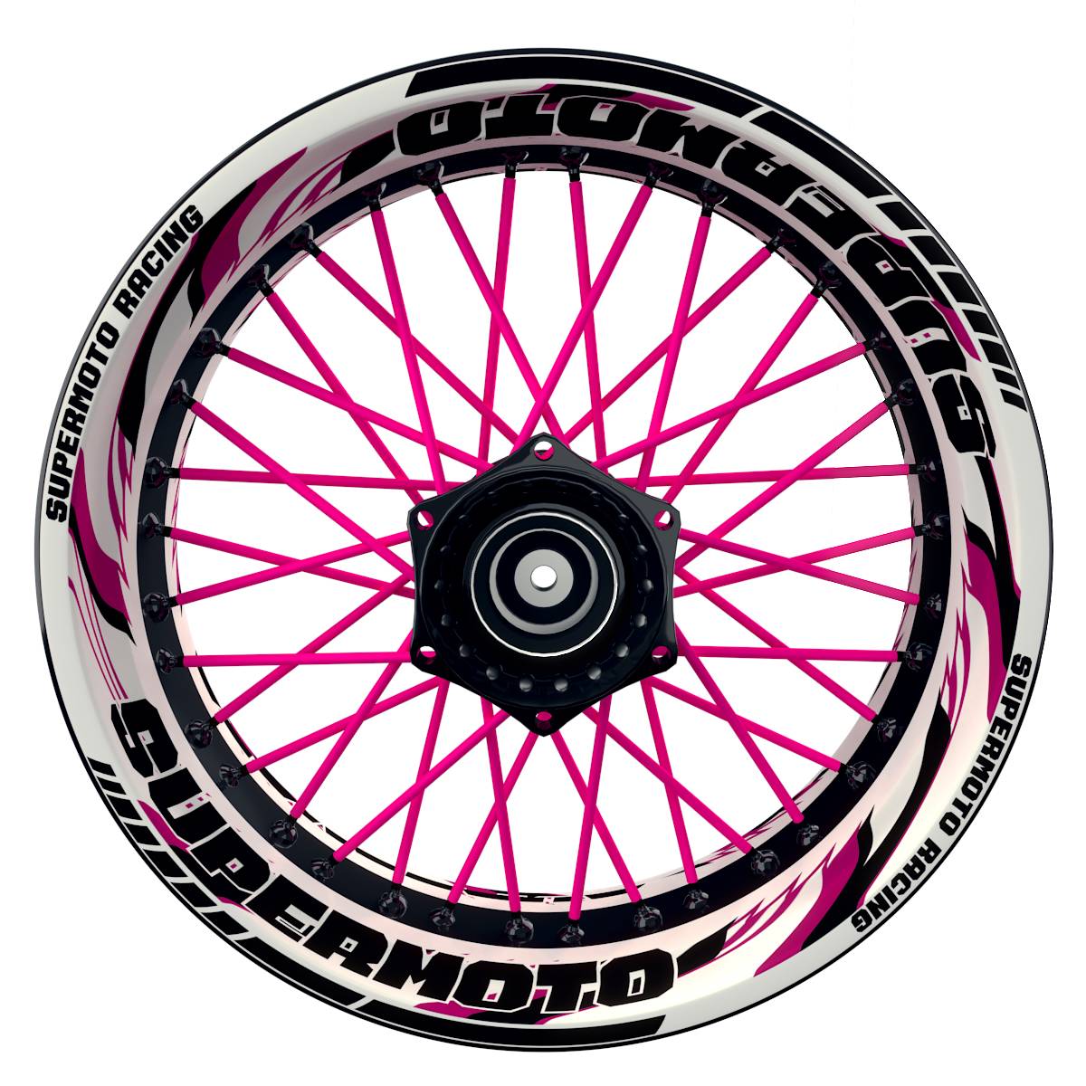 Felgenaufkleber Supermoto Design Razor W pink