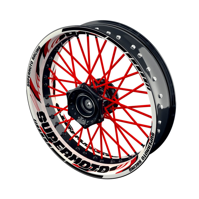 Felgenaufkleber Supermoto Design Razor W rot