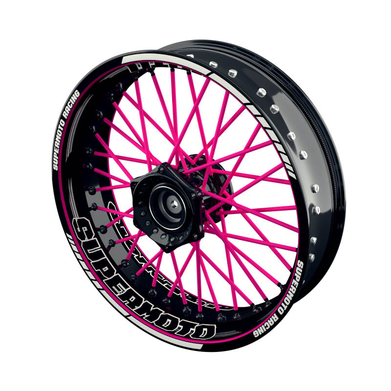 Felgenaufkleber Supermoto Design Scratched S pink